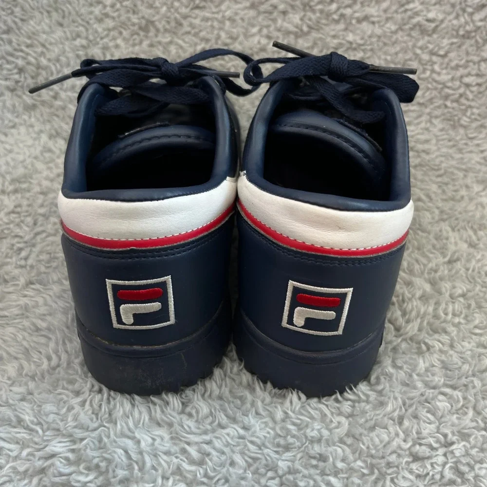 Fila Original Fitness Sneakers Mens 8.5 Navy Blue Red White 11F16LT-460 - Picture 3 of 13